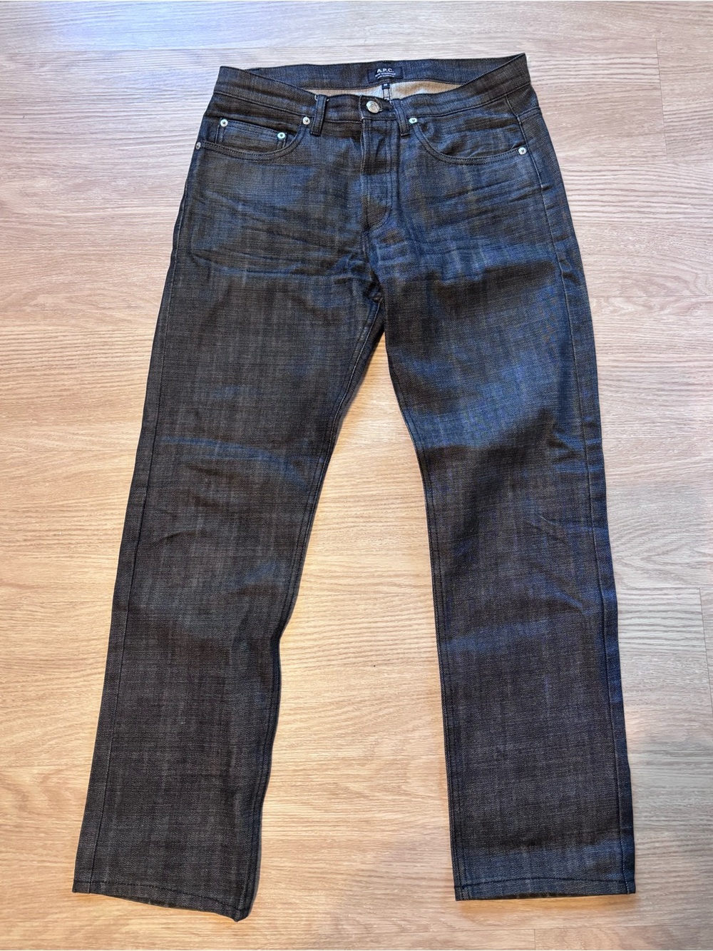 APC Jeans Men’s 30 (Fits 32x28) Dark Wash Raw Denim Button Fly Streetwear Pants
